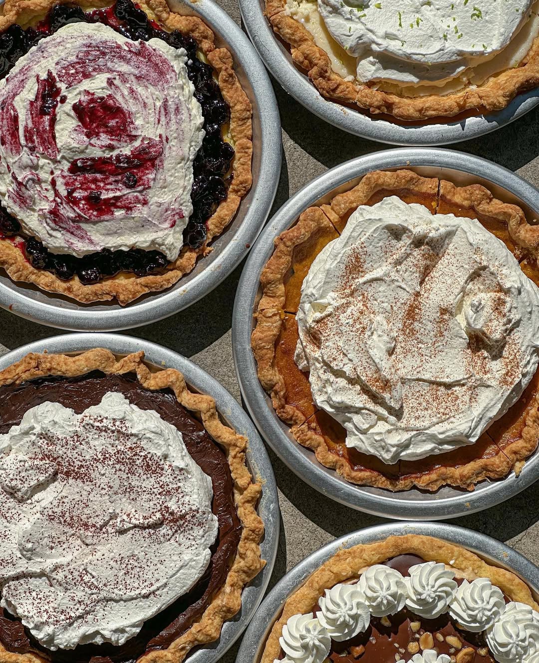Pies top view